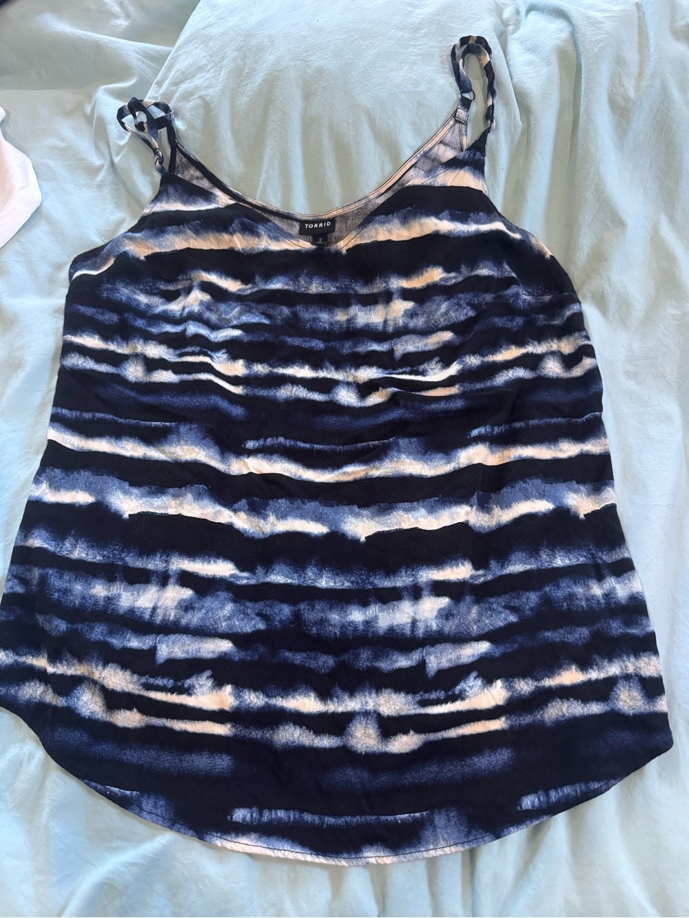 Torrid Navy & White Tie-Dye Strappy Cami
